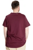 Mode XL Büyük Beden Erkek T-shirt FOREVER 23138 Mürdüm thumbnail 4