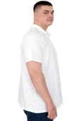 Mode XL Büyük Beden Erkek T-Shirt Polo Flag U25304 Beyaz thumbnail 2