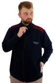 Mode XL Büyük Beden Erkek Eşofman Üstü Dik Yaka Fermuarlı BROOKLYN U24522 Lacivert thumbnail 1