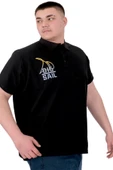 Mode XL Büyük Beden Erkek T-Shirt Polo Sail U25301 Siyah thumbnail 3