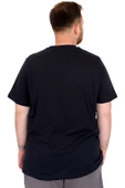Mode XL Büyük Beden Erkek T-Shirt Bisiklet Yaka New York U25005 Lacivert thumbnail 4