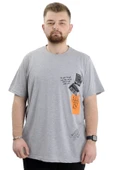 Mode XL Büyük Beden Erkek Baskılı T-Shirt Bisiklet Yaka ROCK TIMES U24037 Grimelanj thumbnail 1