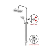 Anka Robot Duş Seti Tam Takım Beyaz Krom Lüks Yağmurlama Fonksiyonlu Yükseklik Ayarlı Duş Sistemi thumbnail 2