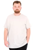 Mode XL Büyük Beden Erkek T-Shirt Bisiklet Yaka Basic U25162 Gri thumbnail 1