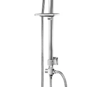 Robot Duş Seti Tam Takım Beyaz Krom Lüks Yağmurlama Fonksiyonlu El Duşu Başlıklı Vidalı Duş Sistemi thumbnail 4