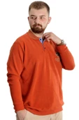 Mode XL Büyük Beden Erkek Sweat Polo Selanik Classic Sport 23444 Kiremit thumbnail 3