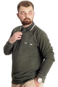 Mode XL Büyük Beden Erkek Sweat Polo Selanik Mode 23448 Haki thumbnail 2