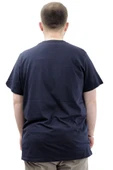 Mode XL Büyük Beden Erkek Baskılı T-Shirt BEGIN U24056 Lacivert thumbnail 4