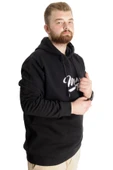 Mode XL Büyük Beden Erkek Sweatshirt Kapüşonlu 23540 Siyah thumbnail 4