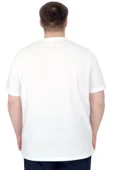 Mode XL Büyük Beden Erkek T-Shirt Bisiklet Yaka Reseve U25017 Beyaz thumbnail 4