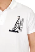 Mode XL Büyük Beden Erkek T-Shirt Polo Sea Bound U25303 Beyaz thumbnail 5