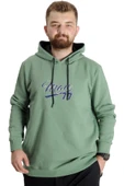 Mode XL Büyük Beden Erkek Sweatshirt Kapüşonlu 23540 Çağla thumbnail 1