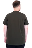 Mode XL Büyük Beden Erkek T-Shirt Bisiklet Yaka Dore U25034 Haki thumbnail 4