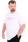 Mode XL Büyük Beden Erkek T-Shirt Bisiklet Yaka ORIGINALS U25038 Beyaz thumbnail 2