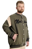Mode XL Büyük Beden Erkek Kolej Mont Nothing 23630 Haki - 3