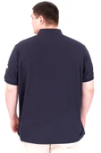 Mode XL Büyük Beden Erkek T-Shirt Pike Polo Yaka U25305 Lacivert thumbnail 2