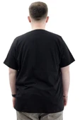 Mode XL Erkek Büyük Beden T-Shirt Pamuklu Baskılı Bisiklet Yaka Tişört LIMITED U24052 Siyah thumbnail 4