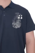 Mode XL Büyük Beden Erkek T-Shirt Polo Sail Boat U25302 Indigo thumbnail 5