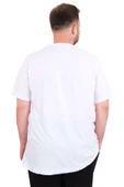 Mode XL Büyük Beden Erkek T-Shirt Bisiklet Yaka ORIGINALS U25038 Beyaz thumbnail 4