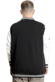 Mode XL Büyük Beden Erkek Kolej Mont Nakışlı Ceket 23632 Siyah - 4