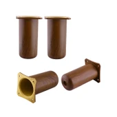 (4 Adet) Plastik Liva Kestane Kahvesi 15 cm Ayak Mobilya Kanepe Koltuk Baza Yükseltme Ayağı Ayakları thumbnail 1