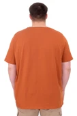 Mode XL Büyük Beden Erkek Baskılı T-Shirt Palm Dream U25026 Tarçın thumbnail 3