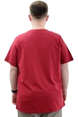 Mode XL Erkek Büyük Beden Pamuklu Baskılı Bisiklet Yaka Tişört CHANGE U24050 Bordo thumbnail 4