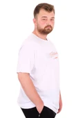 Mode XL Büyük Beden Erkek T-Shirt Bisiklet Yaka ORIGINALS U25038 Beyaz thumbnail 3