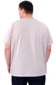 Mode XL Büyük Beden Erkek Baskılı T-Shirt Palm Dream U25026 Gri thumbnail 2