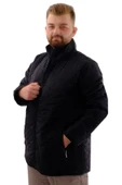 Mode XL Büyük Beden Erkek Dik Yaka Kapitone Mont U24609 Siyah thumbnail 2