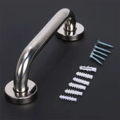 Tutunma Barı 40 cm Paslanmaz Metal 25 mm Çap Duvar Tipi Banyo Wc Destek Tutma Aparatı Kaymaz Saplı - 4