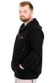 Mode XL Büyük Beden Erkek Kapüşonlu Fermuarlı Sweatshirt U25803 Siyah thumbnail 2