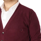 Mode XL Buyuk Beden Erkek Hırka Selanik Düğmeli 20548 Mürdüm - 8