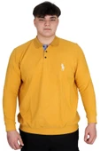 Mode XL Büyük Beden Erkek Sweat Polo Selanik Horse 23442 Hardal - 1