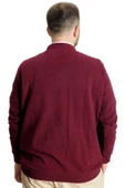Mode XL Büyük Beden Erkek Hırka Vanize Selanik Düğmeli 20548 Bordo - 8