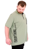 Mode XL Büyük Beden Erkek T-Shirt Polo Yaka REAL U25309 Çağla - 6