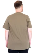 Mode XL Büyük Beden Erkek T-Shirt Bisiklet Yaka REBEL U25039 Haki thumbnail 4