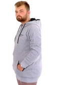 Mode XL Erkek Büyük Beden Fermuarlı Kapüşonlu Sweatshirt FUTURE U24549 Grimelanj thumbnail 3