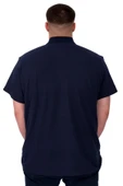 Mode XL Büyük Beden Erkek T-Shirt Polo Sail U25301 Indigo thumbnail 3