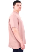 Mode XL Büyük Beden Erkek T-Shirt Bisiklet Yaka DIMENSION U25025 Gül Rengi thumbnail 3