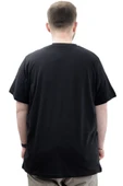 Mode XL Büyük Beden Baskılı Erkek T-Shirt Bisiklet Yaka SIMPLICITY U24046 Siyah thumbnail 4