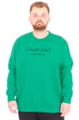 Mode XL Büyük Beden Erkek Bisiklet Yaka Sweatshirt TOUCH WITH INTENT U25804 Bennetton thumbnail 1