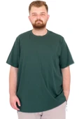 Mode XL Büyük Beden Erkek T-Shirt Bisiklet Yaka U25035 Nefti thumbnail 1