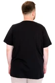 Mode XL Büyük Beden Erkek T-Shirt Bisiklet Yaka ORIGINALS U25038 Siyah thumbnail 4