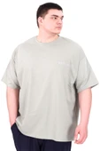 Mode XL Büyük Beden Erkek T-Shirt Bisiklet Yaka BORN TOLYFT U25029 Çağla thumbnail 1