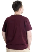 Mode XL Büyük Beden Erkek T-shirt DENIM 23115 Mürdüm thumbnail 4