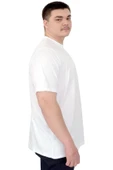 Mode XL Büyük Beden Erkek T-Shirt Bisiklet Yaka Reseve U25017 Beyaz thumbnail 3