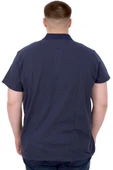 Mode XL Büyük Beden Erkek T-Shirt Polo Sail Boat U25302 Indigo thumbnail 4