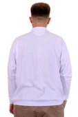 Mode XL Büyük Beden Erkek Polo Yaka Sweatshirt Nakışlı U24340 Beyaz thumbnail 4