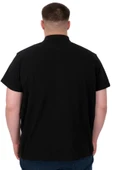 Mode XL Büyük Beden Erkek T-Shirt Polo Sail U25301 Siyah thumbnail 4
